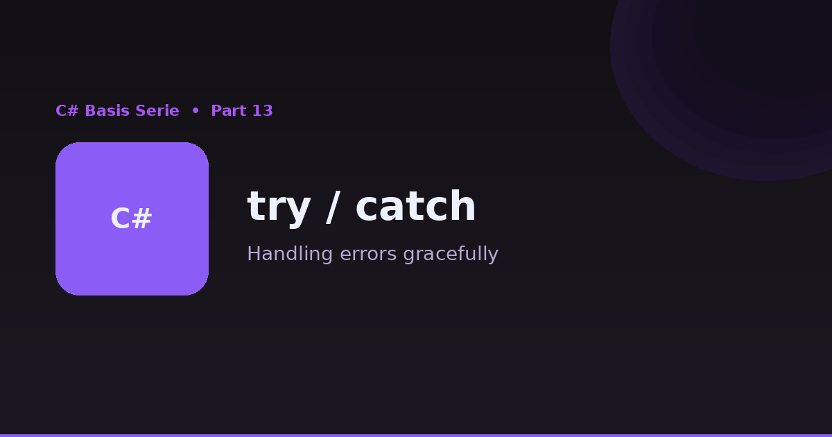 Fouten afhandelen: try, catch en finally